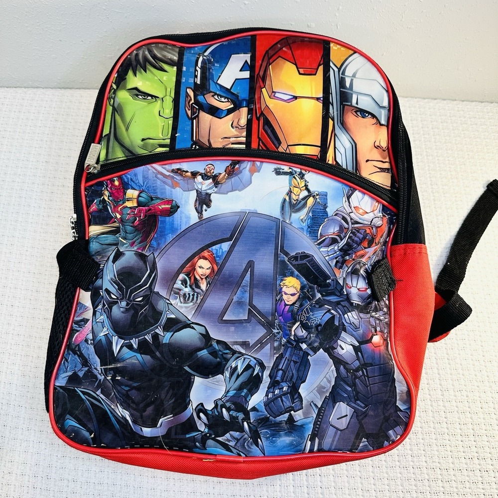 Marvel Avengers‎ Youth Backpack Adjustable Shoulder Straps Superhero Comic Zip